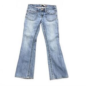 VTG Y2K Aéropostale Hailey Skinny Flare Jeans Size 5/6 Short Light Blue Low Rise